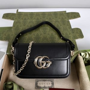 Gucci Go Series Axelremsväska i Spegelkvalitet med Äkta Läder och Avtagbar Spegel 1154887937 - front view | Gucci