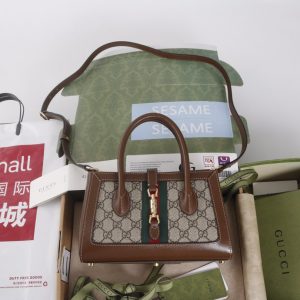 Gucci Jackie 1961 Tote-väska i äkta läder - Exakt replika med premium kvalitet 1154888320 - front view | Gucci
