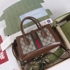 Gucci Jackie 1961 Tote-väska i äkta läder - Exakt replika med premium kvalitet 1154888320 - side view | Gucci